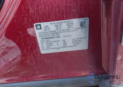 2017 Cadillac Xt5 Standard from USA, damaged, VIN 1GYKNARS4HZ217993